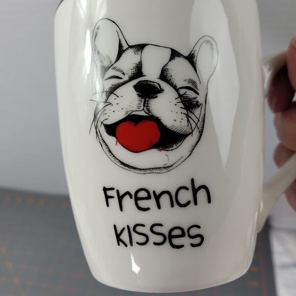 French Kisses French Bulldog Dog Mug for your Valentine - Picture 9 of 11